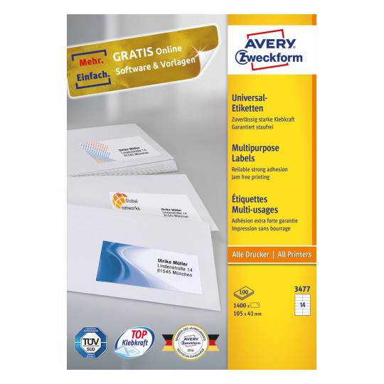 Multipurpose General Use Labels with Ultra Grip 105 x 41 mm A4 - Al Masam Stationery LLC Main image