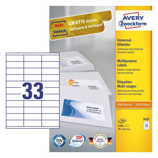 Multipurpose General Use Labels with Ultra Grip 70 x 25.4 mm A4 - Al Masam Stationery LLC