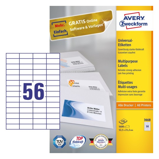 Multipurpose General-use Labelswith ultragrip, 52.5 x 21.2 mm A4 - Al Masam Stationery LLC