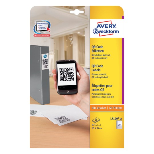 QR Code Labels 35 x 35 mm White - Al Masam Stationery LLC Main image