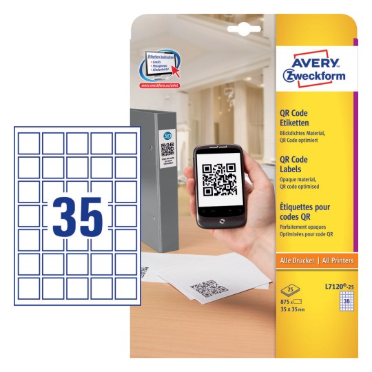 QR Code Labels 35 x 35 mm White - Al Masam Stationery LLC