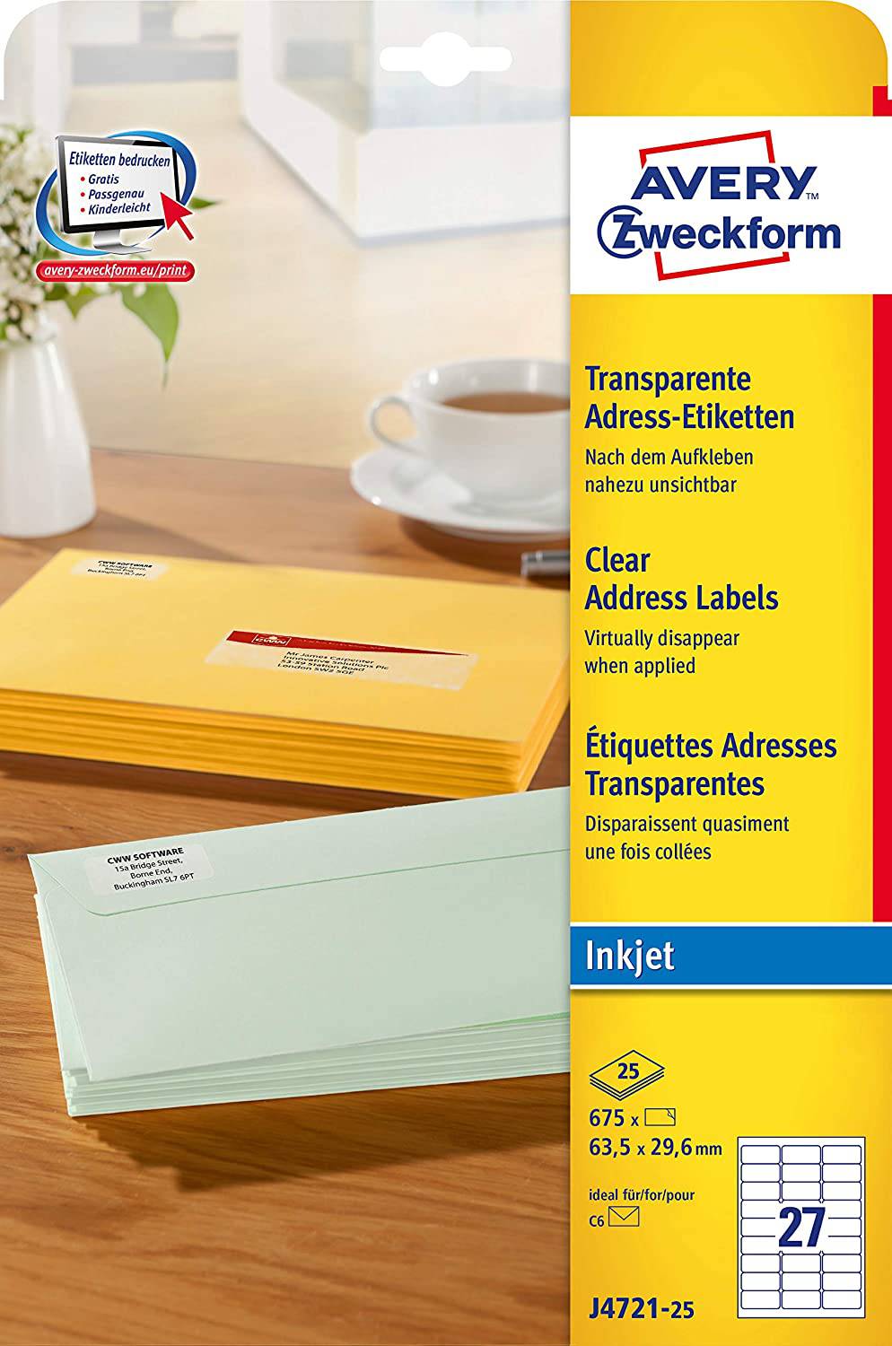 Address labels 63.5 x 29.6 mm - Al Masam Stationery LLC Main image