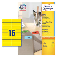 Avery Coloured Labels105 x 37 mm Yellow - Al Masam Stationery LLC