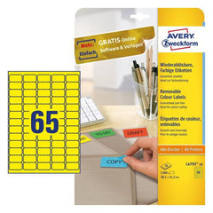 Avery Coloured Labels105 x 37 mm Yellow - Al Masam Stationery LLC