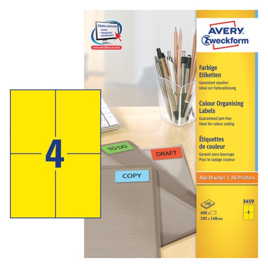 Coloured labels 45.7 x 21.2 mm - Al Masam Stationery LLC