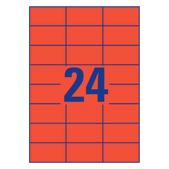 Coloured labels 70 x 37 mm Red - Al Masam Stationery LLC