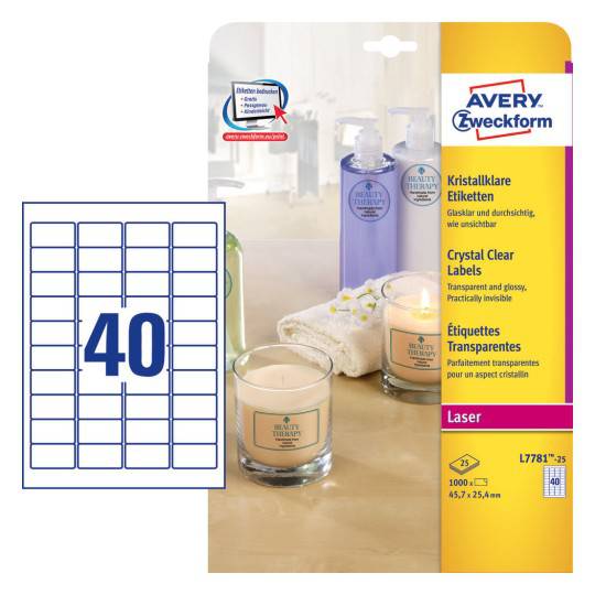 Crystal Clear labels 45.7 x 25.4 mm - Al Masam Stationery LLC