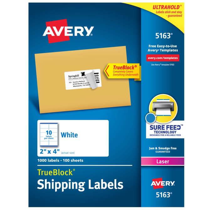 Easy Peel Address Labels Permanent Adhesive 1 Inch x 2-5/8 Inch for Laser Printers - Al Masam Stationery LLC Main image