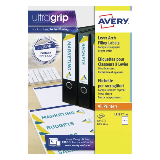 Avery Filing Labels 200 x 60 mm - Al Masam Stationery LLC Main image