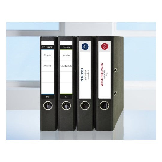Filing Labels38 x 192 mm, Inkjet, Colour Laser, B/W Laser, Copier, for small binders, short Secondary image