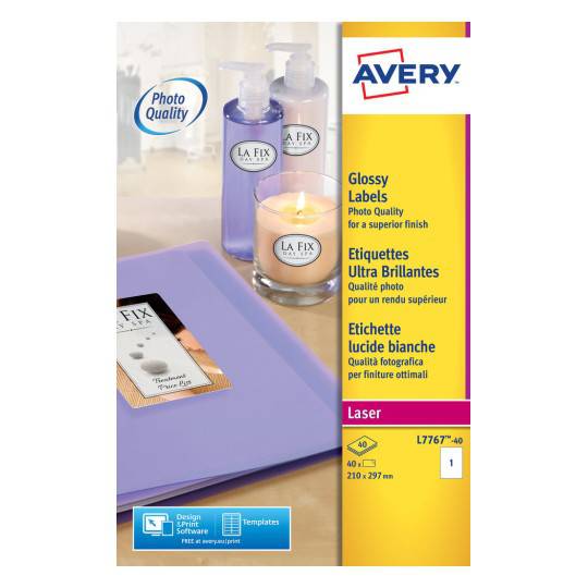 Glossy labels 210 x 297 mm - Al Masam Stationery LLC Main image