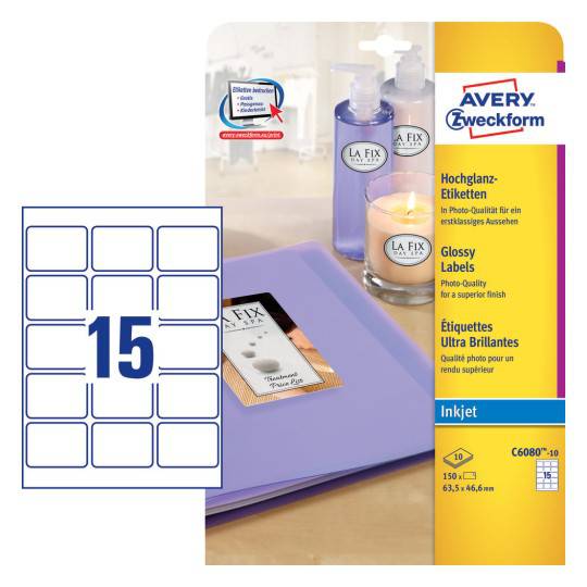 Glossy labels63.5 x 46.6 mm, Inkjet, high-gloss - Al Masam Stationery LLC
