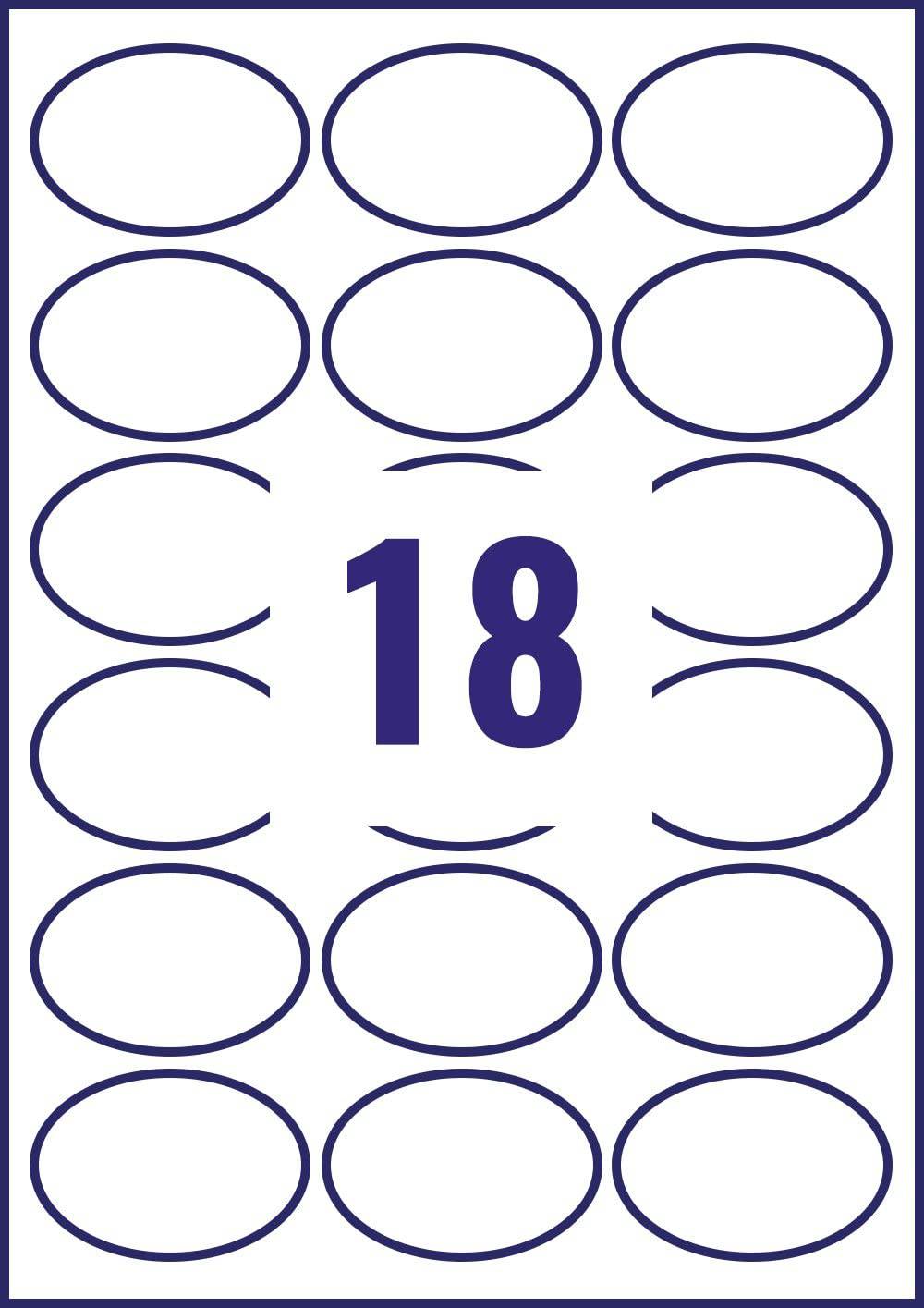 Glossy Oval Labels for Laser Printers 63.5 x 42.3 mm Oval Labels - Al Masam Stationery LLC