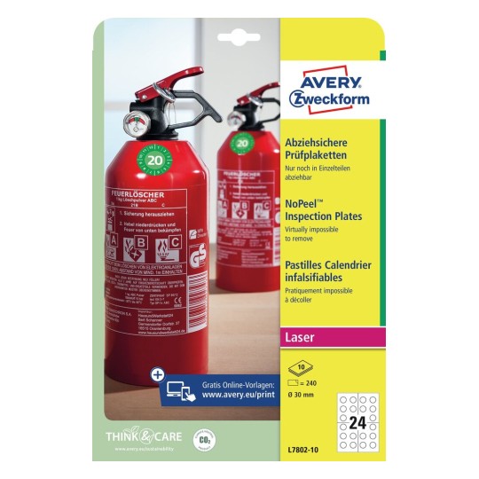 Avery Inspection plates 30 mm - (L7802-10) - Al Masam Stationery LLC Main image