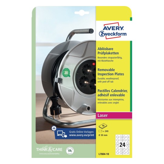 Avery Inspection Plates 30 mm - (L7804-10) - Al Masam Stationery LLC Main image