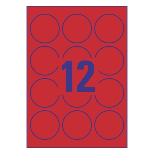 Labels in special Colours 63.5 mm Neon Red - Al Masam Stationery LLC