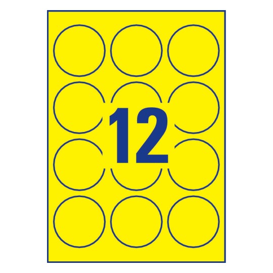 Labels in special Colours 63.5 mm Neon Yellow - Al Masam Stationery LLC