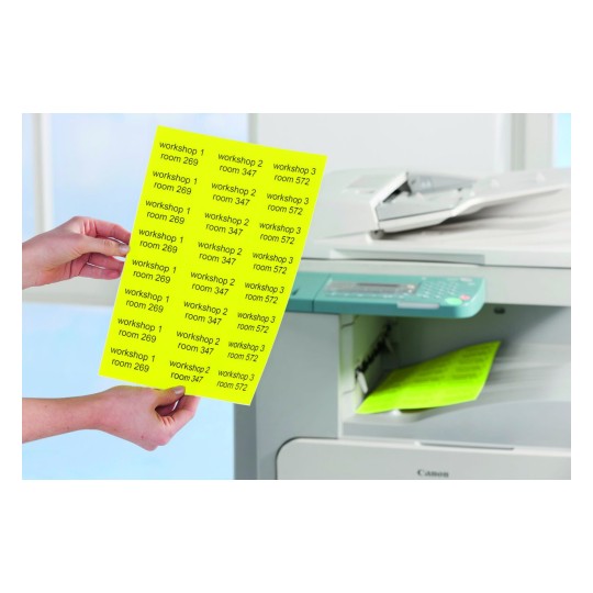 Labels in special Colours 63.5 mm Neon Yellow - Al Masam Stationery LLC