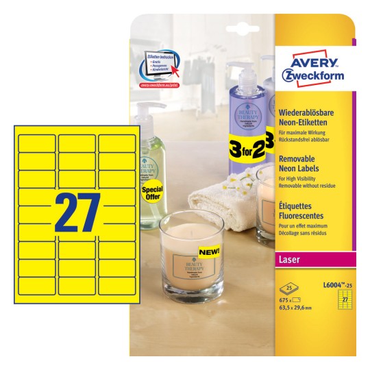 Labels in special Colours 63.5 x 29.6 mm - Al Masam Stationery LLC
