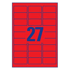 Labels in special Colours 63.5 x 29.6 mm Neon Red - Al Masam Stationery LLC