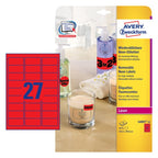 Labels in special Colours 63.5 x 29.6 mm Neon Red - Al Masam Stationery LLC