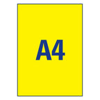 Labels in special colours210 x 297 mm, Colour Laser, B/W Laser, Copier, neon yellow - Al Masam Stationery LLC