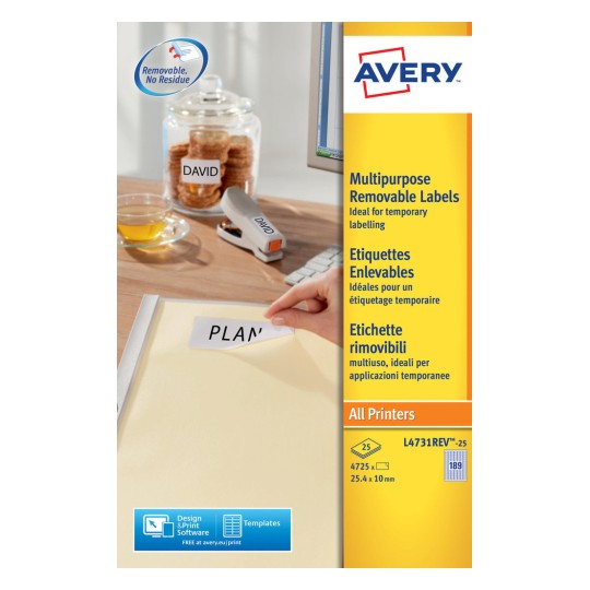 Multipurpose General Use Labels 25.4 x 10 mm Secondary image