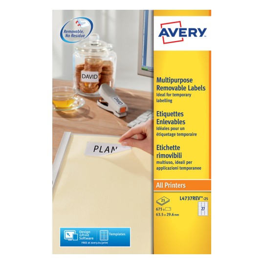 Multipurpose General Use Labels 63.5 x 29.6 mm - Al Masam Stationery LLC Main image