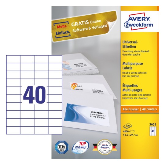 Multipurpose General Use Labels with Ultra Grip 52.5 x 29.7 mm A4 - Al Masam Stationery LLC