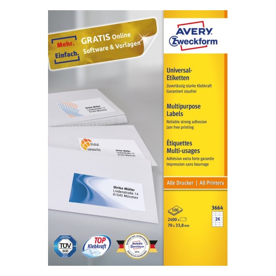 Multipurpose General Use Labels with Ultra Grip 70 x 33.8 mm A4 - Al Masam Stationery LLC Main image