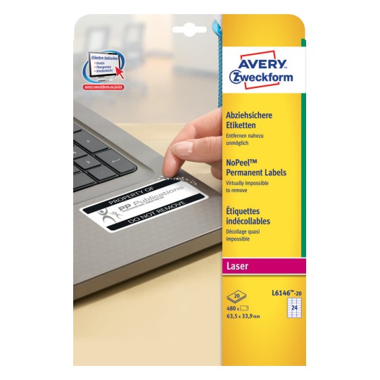 NoPeel Labels 63.5 x 33.9 mm - Al Masam Stationery LLC Main image