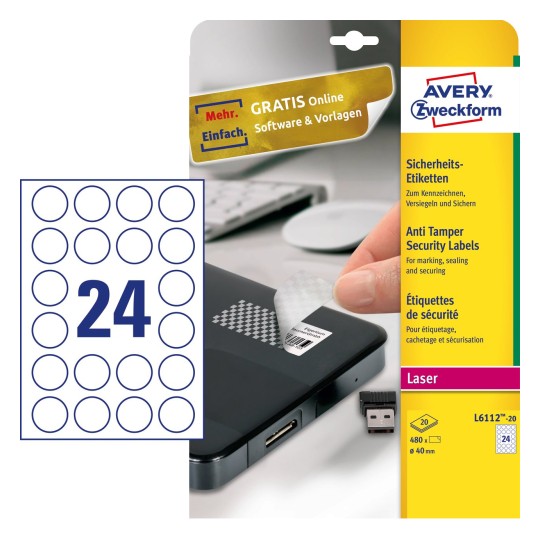 Tamper Proof Labels 40 mm Manipulation Safe - Al Masam Stationery LLC