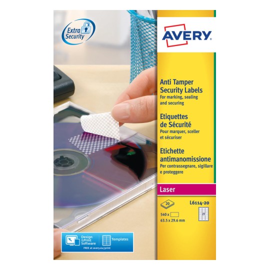 Tamper Proof Labels63.5 x 29.6 mm - Al Masam Stationery LLC