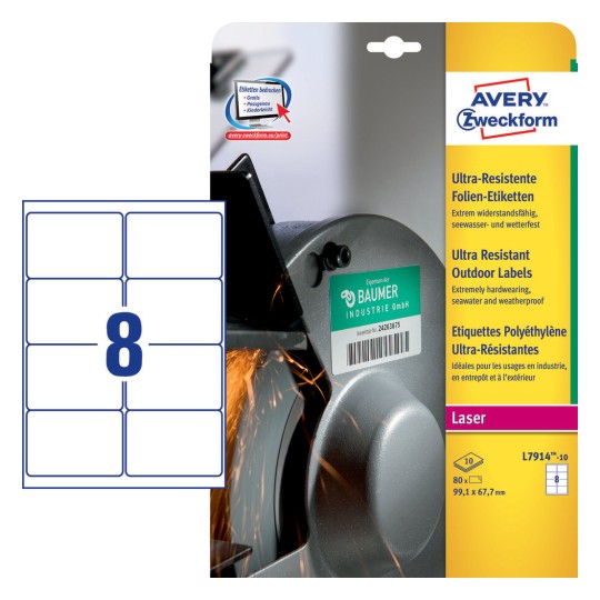 Ultra Resistant Outdoor Labels 99.1 x 67.7 mm - Al Masam Stationery LLC