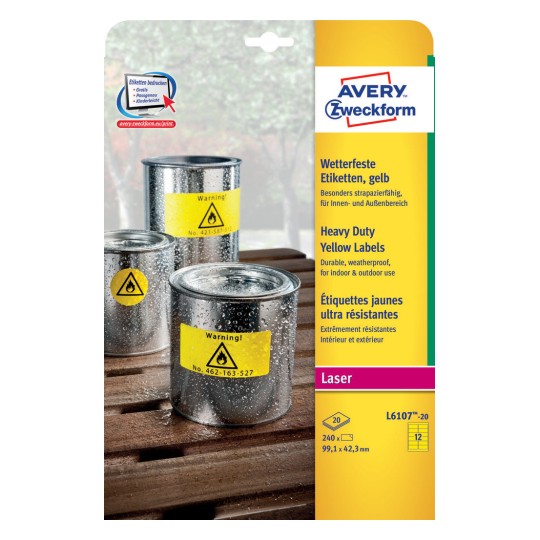 Weatherproof Film Labels 99.1 x 42.3 MM - Al Masam Stationery LLC