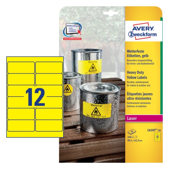Weatherproof Film Labels 99.1 x 42.3 MM - Al Masam Stationery LLC