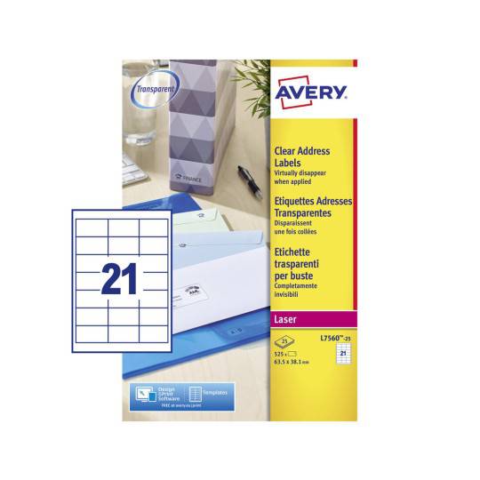 Avery Address Labels 63.5 x 38.1 mm - (L7560-25) - Al Masam Stationery LLC