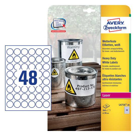 Weatherproof film labels 30 mm - Al Masam Stationery LLC