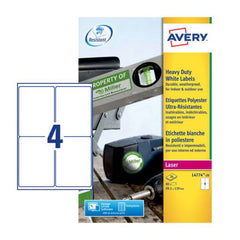 Avery Weatherproof film labels 99.1 x 139 mm - L4774-20 - Al Masam Stationery LLC