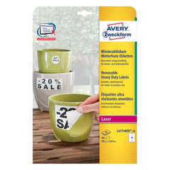 Avery Weatherproof film labels 99.1 x 139 mm - (L4774REV-20) - Al Masam Stationery LLC