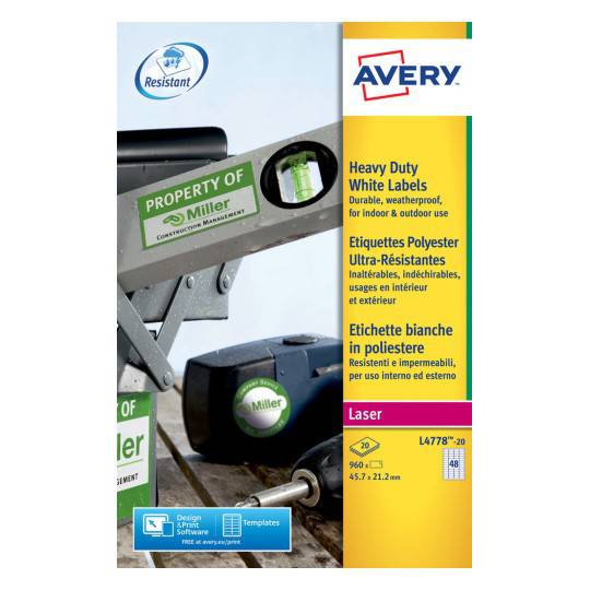 Weatherproof film labels45.7 x 21.2 mm - Al Masam Stationery LLC Main image
