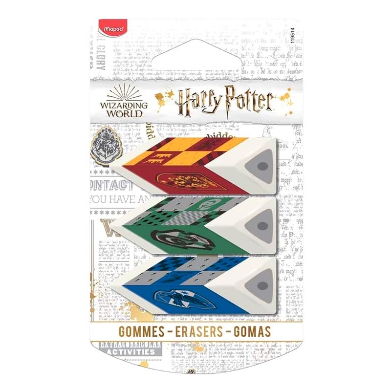 Maped Harry Potter Pyramid Eraser Multicolor 3 Pieces - Al Masam Stationery LLC