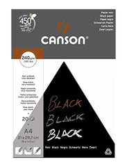 CANSON GRAPHIC ART PADS- DEEP BLACK PAD A4 240 GSM 20 SHEETS - Al Masam Stationery LLC