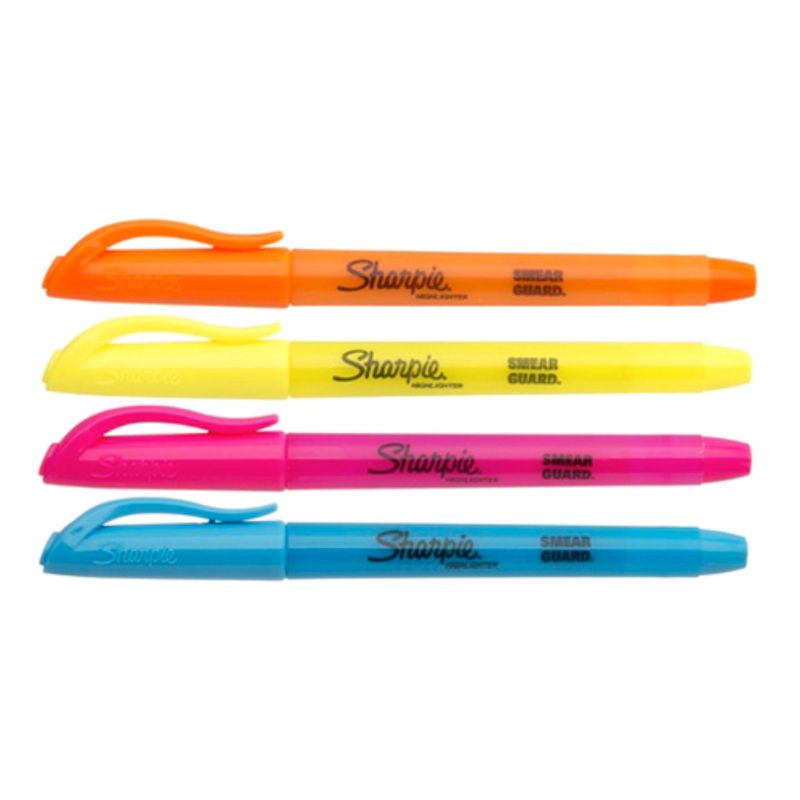 Sharpie Chisel Tip Pocket Highlighter Multicolour Set Of 4 Pieces - Al Masam Stationery LLC