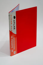 Atlas Thick PP A4 Flat File With Pocket Red