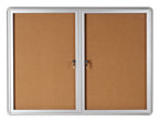 Bi-Office double door cork notice board with glass windows, 915x1220mm enclosed display for notices and announcements