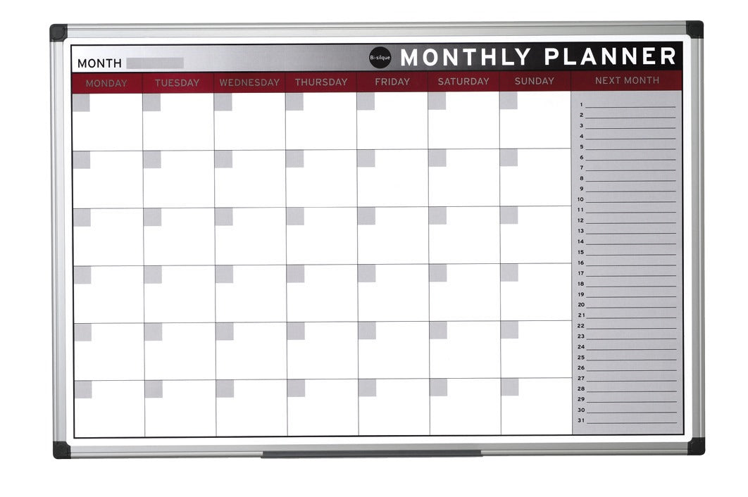 Bi-Office Monthly Planner with Aluminum Frame - (BGA 336170) - Al Masam Stationery LLC Main image