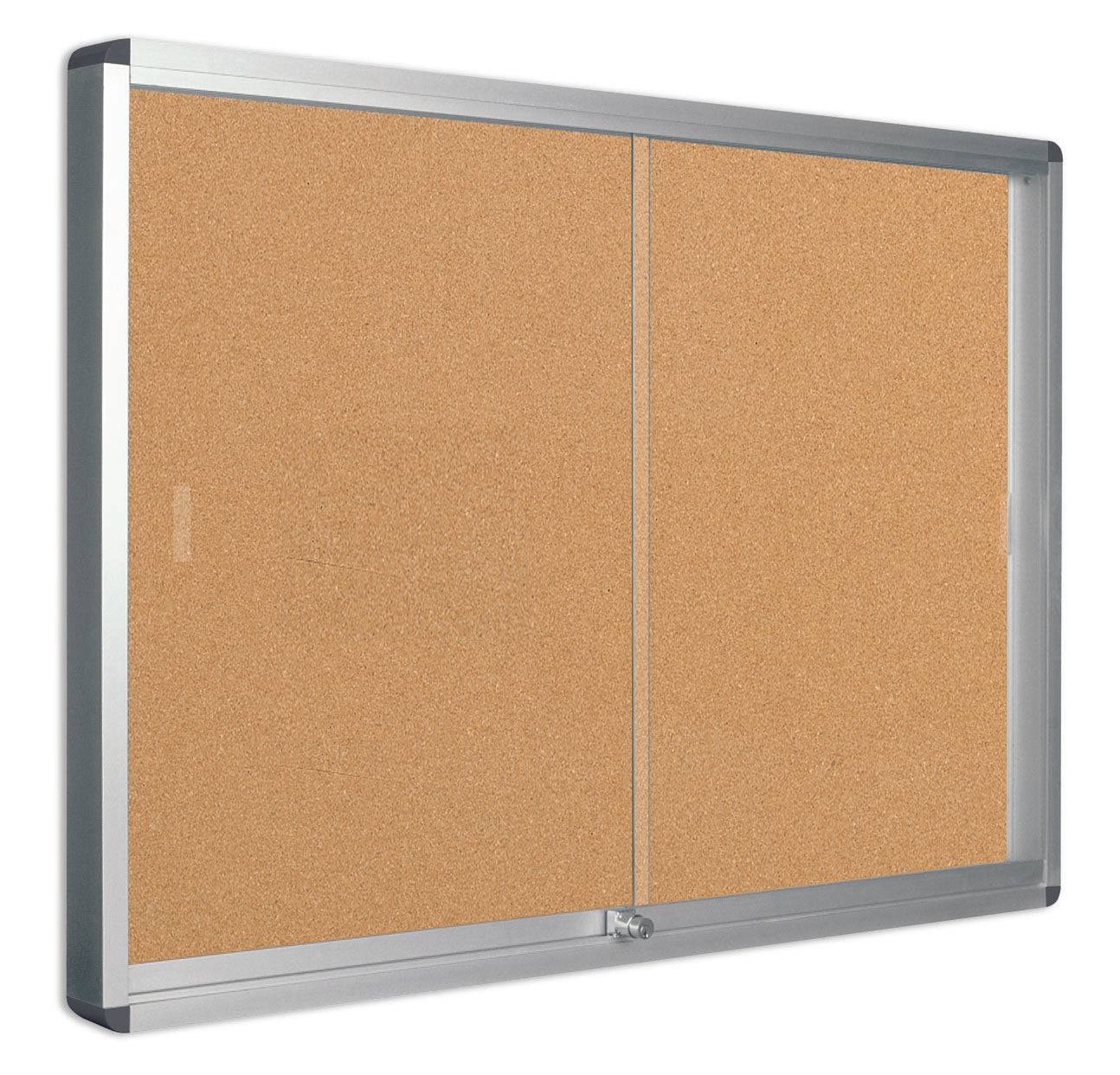 Bi-Office Double Door Cork Window Display - Al Masam Stationery LLC Main image