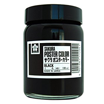 SAKURA POSTER COLOURS BLACK - Al Masam Stationery LLC