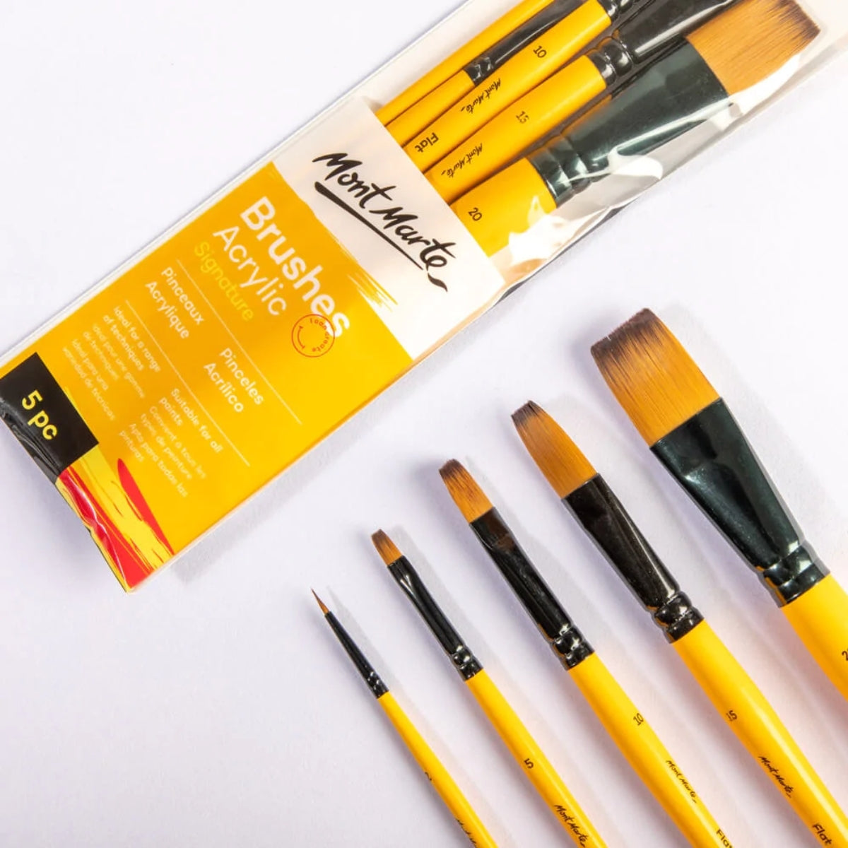 Mont Marte Gallery Series Brush Set Acrylic 5pc - Al Masam Stationery LLC